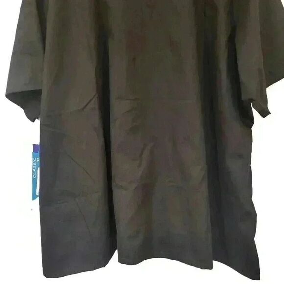 Landau Women's Black Poly/Cotton Snap Front V-Neck Short Sleeve Relaxed Fit 4 Po - Picture 9 of 13